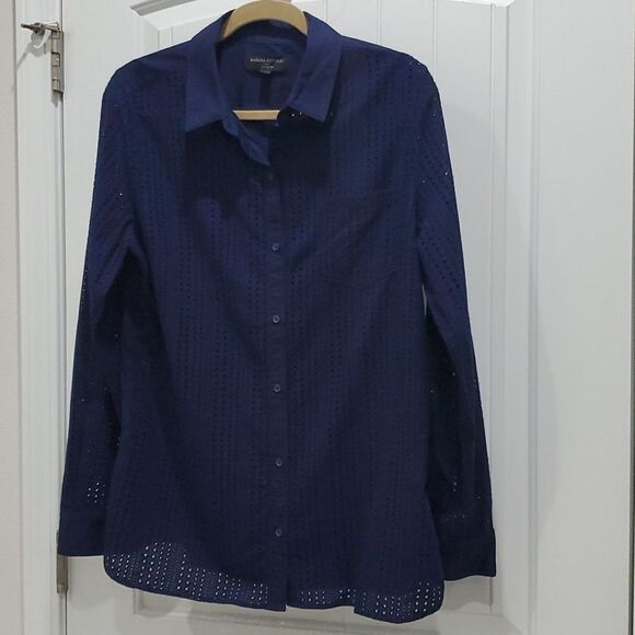 Banana Republic classic fit Navy button down, Size Large,  NWOT - Picture 1 of 5